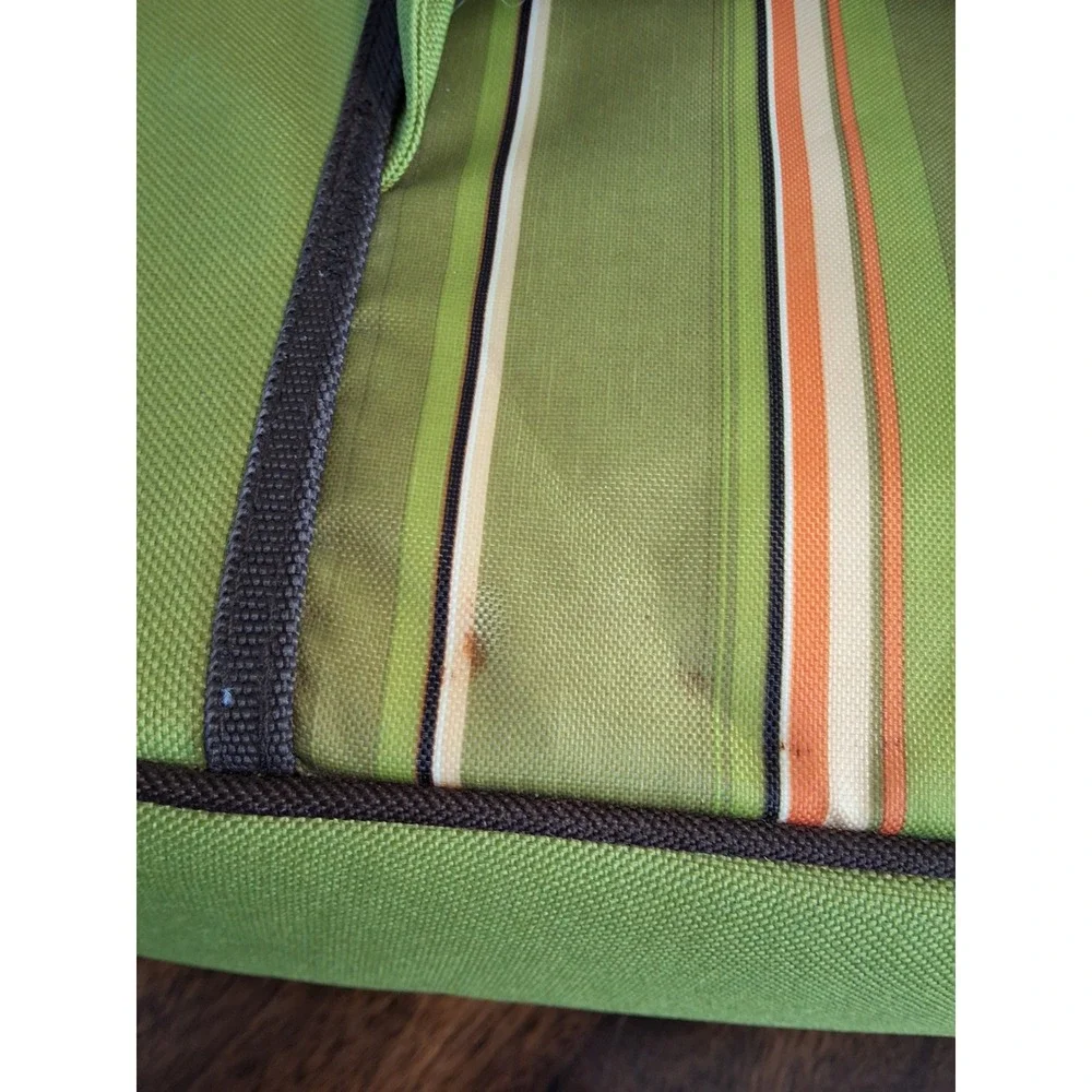 Rachael Ray Insulated Food Carrier Green Striped Bag with Deviled Egg Tray Set